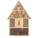 KH XL Insektenhotel naturbelassen aus Holz Insekten Hotel für Bienen Wildbienen Marienkäfer...