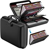 Feuerfeste Dokumententasche mit 25 Fächer,Hartschale A4 Aktenorganizer,Aufbewahrungsbox mit...