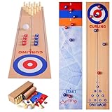 KBIBCK 3 in 1 Shuffleboard Bowling, Tragbares Shuffleboard, 32.13*7.09 Zoll Curling and Shuffleboard...