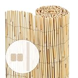 VOUNOT Schilfrohrmatte 100x300 cm, Schilfmatten Sichtschutz, Windschutz & Sonnenschutz, Schilfmatte...