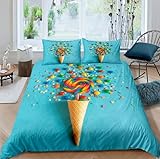 NUEYSP Bettwäsche 155x220 Lutscher Bettwäsche-Sets 3D-Motiv, Mikrofaser, 1 Bettbezug 155x220 + 1...