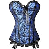 Bustiers Korsett Damen Top Faschingskostüme Satin Floral Vollbrust Corsage Bustier Gothic Corsette...