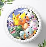Für den Geburtstag ein Tortenbild, Zuckerbild mit dem Motiv: Pokemon, Essbares Foto für Torten,...