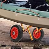 Kajakwagen faltbar Aluminium 80kg Traglast Universal für Kanu Kajak Outdoor 76x45cm Schwarz