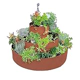 UNUS Garden Kräuterspirale Edelrost, rundes Kräuterbeet für Terrasse und Garten, 3 Ebenen, Ø 30...