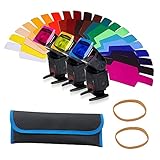Farbfilter Set, STCRERAG 20 Pcs Kamera Farbfilter 2 Stück Gummiband und Tasche Kunststoff Farbfolie...