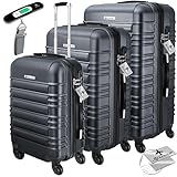 KESSER® 3pcs Hartkoffer Koffer Set Reisekoffer Set Trolley Koffer inkl. Gepäckwaage +...