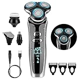 Topretty Glatzen Rasierer Herren, Rasierer Herren Elektrisch mit 3 Scherköpfe, Nass &...