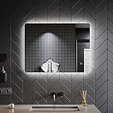SONNI Badspiegel mit Beleuchtung 80x60cm, beschlagfrei LED Badezimmerspiegel mit Beleuchtung,...