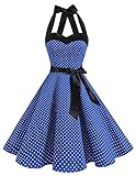 DRESSTELLS Neckholder Rockabilly 1950er Polka Dots Punkte Vintage Retro Cocktailkleid Petticoat...