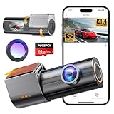 Dashcam Auto Vorne 4K WiFi Dash Cam 360° Drehbar mit 64GB SD Karte, 1.47' IPS Mini Auto Kamera mit...