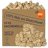 ORANGE DEAL Anzünder Holzwolle Öko 10kg (ca. 760 Stück) Anzündwolle Feueranzünder...