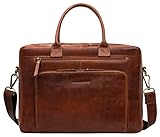 Marc Peter® Hamilton Bräune Businesstasche Herren Leder 15,6 Zoll | Leder Laptoptasche | Groß...
