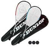 Dunlop Hyper Squashschläger Deluxe Squash-Set, inkl. Schutzhüllen in voller Länge und 3...