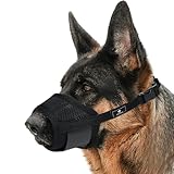 AMATHINGS Maulkorb Hund Größe: M, Schwarz, Nylon, Verstellbar, Atmungsaktiv, Beißschutz, Kauen &...