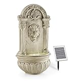 blumfeldt Löwenstein Gartenbrunnen mit LED-Beleuchtung - Löwenkopf Edition, Wandbrunnen antik,...