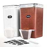 Surejoy 6,5L Groß Vorratsdosen mit Deckel Luftdicht 2er Set, Etiketten und Löffel, BPA Frei...