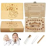 HIQE-FL Zahnbox aus Holz,Milchzähne Box, Zahndose für Milchzähne, Milchzahndose, Zahndöschen...