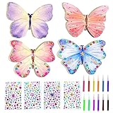 40 Stück Bastelsets für Kinder-24 Stück Schmetterling Holz mit Aquarellstift &...