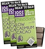 100 % Kakao Schokolade – 3x72 g – Ohne Zucker – Low Cadmium geprüft – Vegan & Bio –...