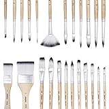 Artecho Pinselset Acrylfarben, Pinsel Set für Aquarell, Öl, Steinmalerei, Nagelpinsel, 24...