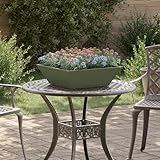 QJBSAVVA Metall-Pflanzkübel Olivgrün Quadrat 50x50x15 cm für Garten, Balkon und Terrasse –...