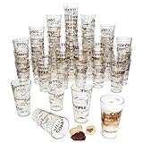 MamboCat 48er Set Candy Latte Macchiato Gläser mit Schrift-Dekor I 300 ml I stapelbare...