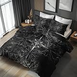 Generisch Gothic Bettwäsche 135x200 Geometrisch Vintage Motiv 2tlg, Weiche Mikrofaser Bettbezug & 1...