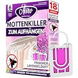 Aviro Kleidermottenfalle – Mottenschutz für Kleiderschrank. 6er Pack Mottenfalle-Hänger mit...