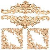 Dtoterul Holz Ornamente 6 Stücke Ornamente Holz Ecke Onlay Applique Möbel Holz Geschnitzte Möbel...