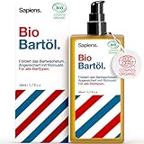 Sapiens Barbershop Bartöl Herren - BIO Bartpflege Öl Cosmos Organic Zertifiziert mit Rizinusöl -...