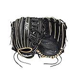 WILSON Uni, Teenager A700 12.5' Baseball-Handschuh, Schwarz/Blond/Weiß