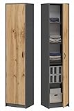 BDW - Kleiderschrank Schrank mit 5 Einlegeböden - Garderobenschrank 40 cm breit, 185 cm hoch, 35 cm...