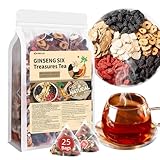 Jgfwat 25 Beutel Ginseng Six Treasure Tea,Kidney Detox Tee, Ginseng Rote Dattel Natürlichen...