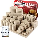 X-Protector Filzgleiter 235 Stück - Prämie Möbelgleiter Beige - Dicker Filz Selbstklebend -...
