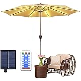 104 LEDs Solar Sonnenschirm Beleuchtung mit Fernbedienung, 8 Modi Solar LED Sonnenschirm Lichter,...