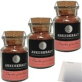 Ankerkraut Paprika geräuchert gemahlen Paprikagewürz Paprikapulver 3er Pack (3x80g Glas) + usy...