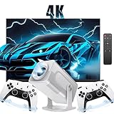 HCS350 Pro Projektor und Spiel,64G,Retro 4K Smart Game Beamer 1280 * 1080P Built-in 30000...