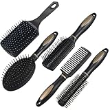 5 Stück Haarbürste Set Massag Haarbürsten Rund Kamm Entlüftung Hair Brush für Frauen Männer,...
