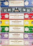 Satya Räucherstäbchen Geschenkset Nag Champa, Super Hit, Drachenblut, Sandelholz, Patchouli,...