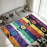 Teppich Wohnzimmer 60x90cm, Teppich Schlafzimmer Antirutschunterlage, Wetterfest Teppiche, Klein...