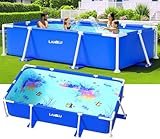 LanBlu Stahlrahmen Pool Garten, 240 x 120 x 60cm Große Stahlrahmenbecken Leicht zu Montieren, Frame...