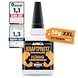 50 g Sekundenkleber extra stark - Inkl. Anti-Austrocknungs-Spitze - KRAFTPROTZ - Flüssiger...