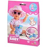 Simba 105560005 - New Born Baby, Puppen Sommer Set, Sonnenhut, Brille und Cremetube, mit cooler...