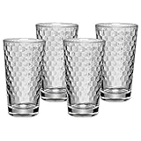 WMF CoffeeTime Longdrinkgläser Set 4-teilig, Gläser 275ml mit Wabenmuster, Latte Macchiato,...