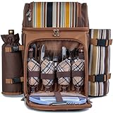 ALLCAMP Picknick-Rucksack-Kühler für 4 Personen mit isolierter auslaufsicherer Kühltasche,...