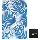 Outsunny Outdoorteppich, Wendeteppich mit Tragetasche, Gartenteppich Balkonteppich für Camping,...