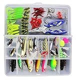 Vicloon 120 PCS Angeln Köder gemischt einschließlich Spinner, VIB, Höhenhaken, Einzelhaken,...