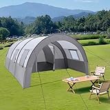 Camping-Tunnelzelt Familienzelt für 6 Personen 1500mm Wasserdicht mit Tragetasche für Camping...