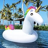 Dracarys Riesiges Aufblasbares Einhorn Luftmatratze, 250×140×110cm Aufblasbarer Einhorn...